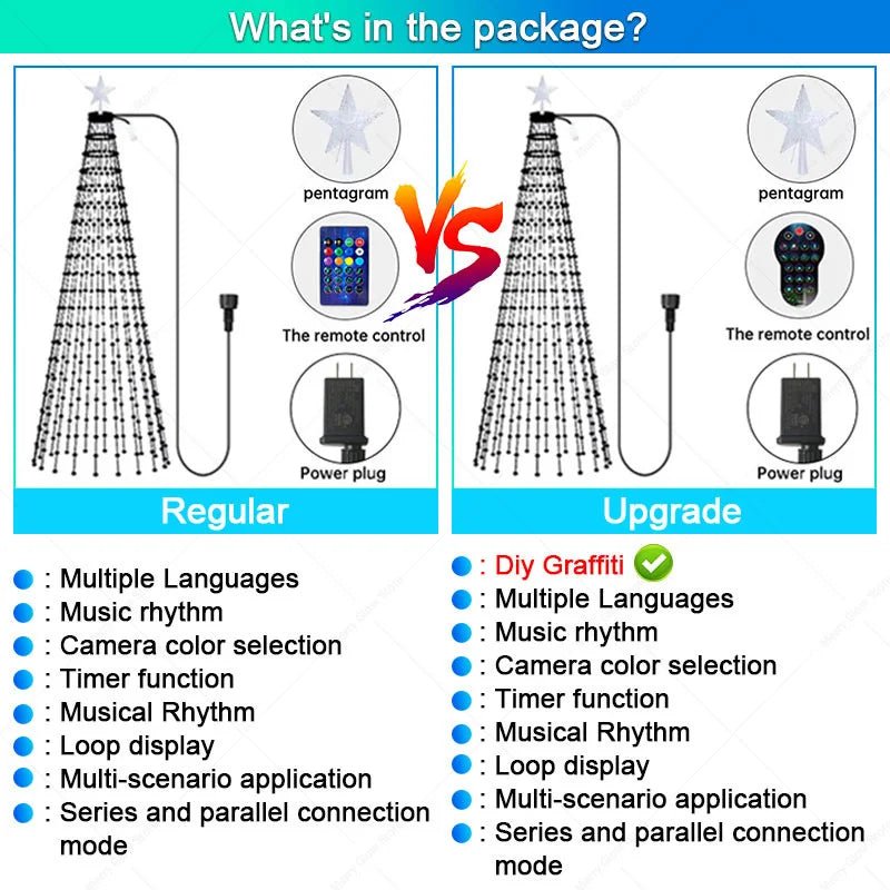 Smart Christmas Tree 2.1M – 400 LED RGB Fairy Lights with Remote & App Control - silverfoxgoods